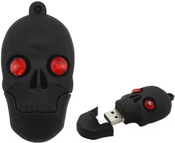 sippytales Skull Shape USB Flash Drives for Gifting, Novelty Designer Pendrives 16 GB Pen Drive Compatible with Television, Desktop Computer, Laptop USB 2.0 Rubber Case