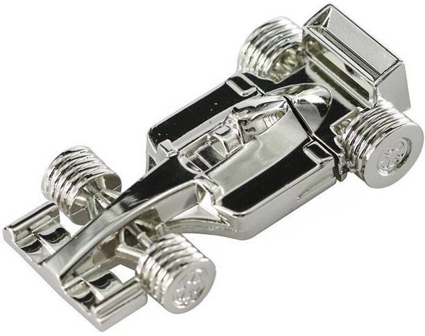 Nexshop F1 Racing Car Shape Stainless Steel USB Flash Drive 4 GB Pen Drive Compatible with Gaming Console, Desktop Computer, Audio Player, Television, Laptop USB 2.0 Metal Case