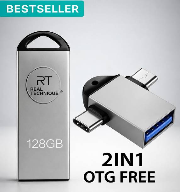 REAL TECHNIQUE M220 128 GB Pen Drive Compatible with Audio Player, Desktop Computer, Gaming Console, Laptop, Mobile, Netbook, Tablet, Television USB 3.0 Metal Case