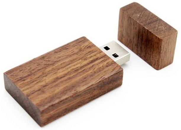 Nexshop Wooden HANDMADE classic look pendrive with Real Capacity 32 Pen Drive Compatible with Gaming Console, Desktop Computer, Tablet, Audio Player, Television, Laptop USB 2.0 Wood Case