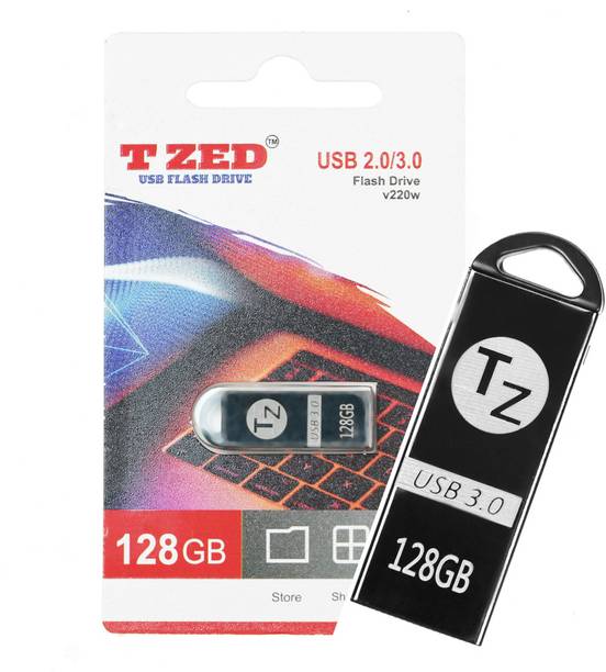T ZED 128GB PenDrive V220w U+ 128 GB Pen Drive Compatible with Audio Player, Desktop Computer, Gaming Console, Laptop, Mobile, Netbook, Tablet, Television USB 3.0, USB 2.0 Metal Case
