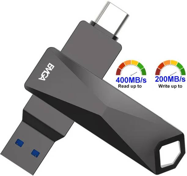 EMGA Delivering Innovation Dual Drive PRO Series Ultra Fast OTG USB 3.2 Gen2 Type A & C -64gb 64 GB Pen Drive Compatible with Laptop, Mobile, Desktop Computer, Television USB 3.2 Metal Case