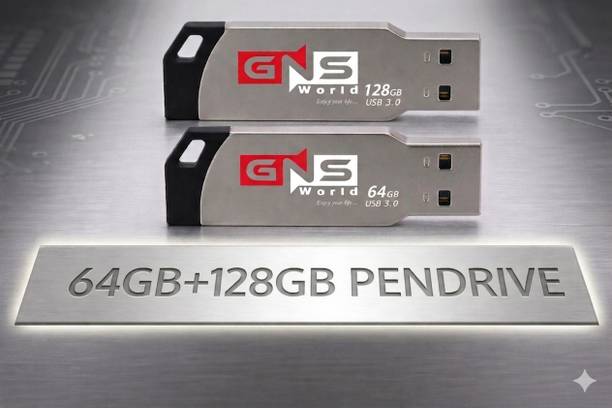 GNS World GNSG55-64+128GBC 128 GB Pen Drive Compatible with Audio Player, Desktop Computer, Laptop, Gaming Console, Television USB 3.0 Metal Case