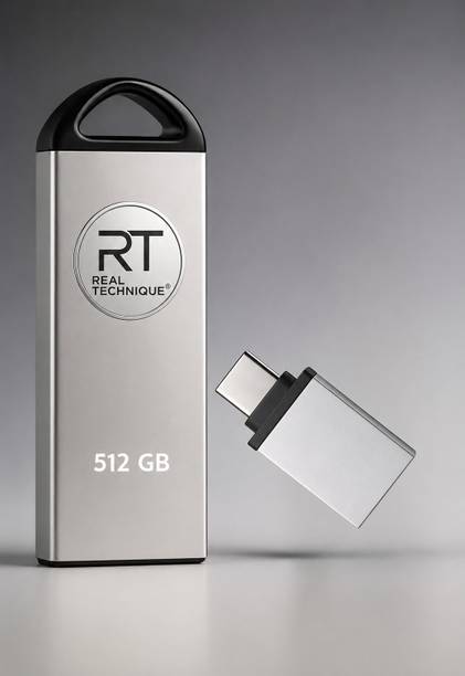 REAL TECHNIQUE V220R 512 GB Pen Drive Compatible with Audio Player, Desktop Computer, Gaming Console, Laptop, Mobile, Netbook, Tablet, Television USB 2.0, USB 3.0 Metal Case
