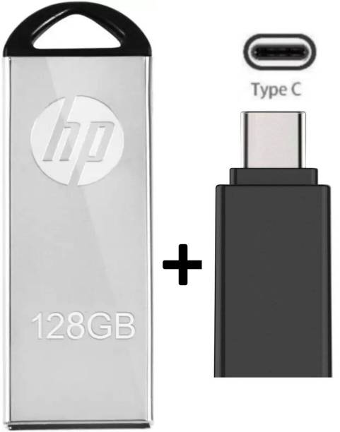 HP v220m 128 GB Pen Drive Compatible with Audio Player, Desktop Computer, Laptop, Netbook, Tablet USB 2.0 Metal Case
