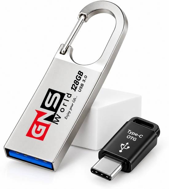 GNS World G-53 128 GB Pen Drive Compatible with Audio Player, Desktop Computer, Laptop, Mobile, Tablet USB 2.0 Metal Case