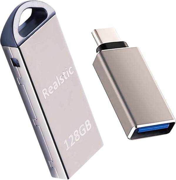 Realstic 128GB Pen drive V220W USB 3.0 128 GB Pen Drive Compatible with Audio Player, Desktop Computer, Gaming Console, Laptop, Mobile, Tablet USB 3.0 Metal Case