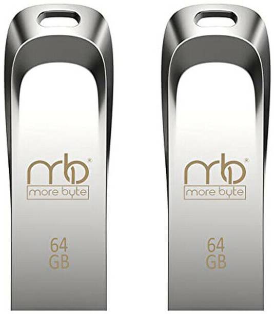 MOREBYTE MBFD1026PCOF2 64 GB Pen Drive Compatible with Desktop Computer, Laptop, Television, Audio Player, Gaming Console USB 2.0 Metal Case