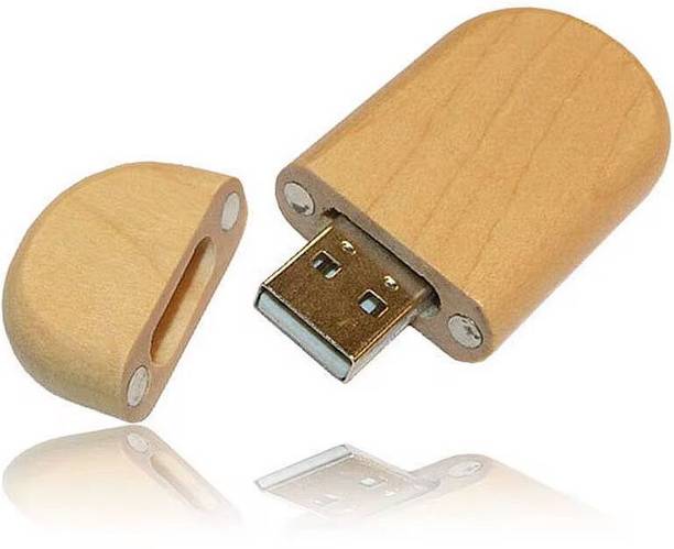 sippytales OVAL WOODEN 4 GB Pen Drive Compatible with Audio Player, Desktop Computer, Television, Laptop USB 2.0 Wood Case