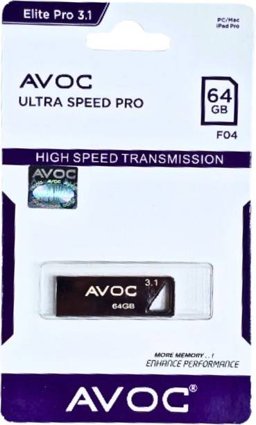 AVOC FLASH Ultra Speed PRO 64 GB Pen Drive Compatible with Desktop Computer, Laptop, Television, Audio Player USB 3.1 Metal Case