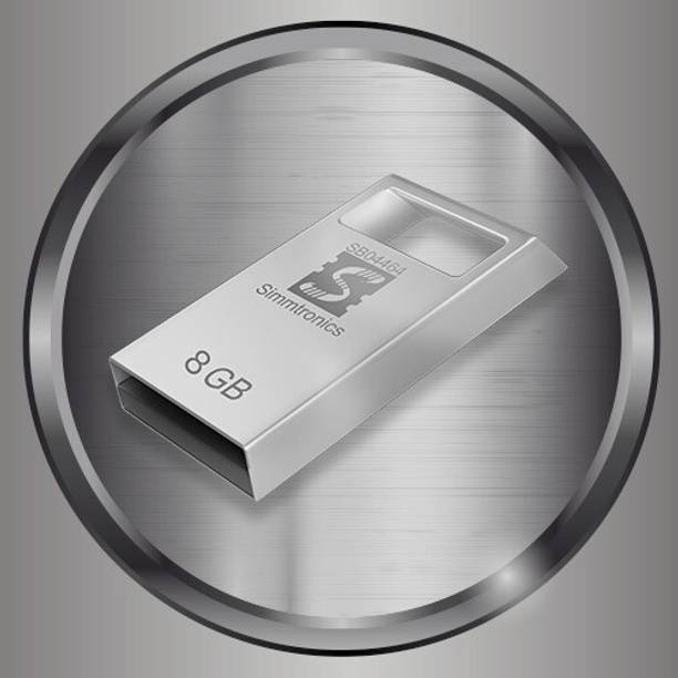 Simmtronics Teeny Flash Drive with Metal Body 8 GB Pen Drive Compatible with Laptop, Desktop Computer USB 2.0 Metal Case