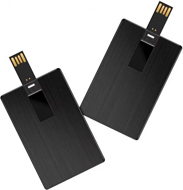 Techbae Slimmest Black Metal Card Pen Drive 16 GB Pen Drive Compatible with Audio Player, Desktop Computer, Television, Gaming Console USB 2.0 Metal Case