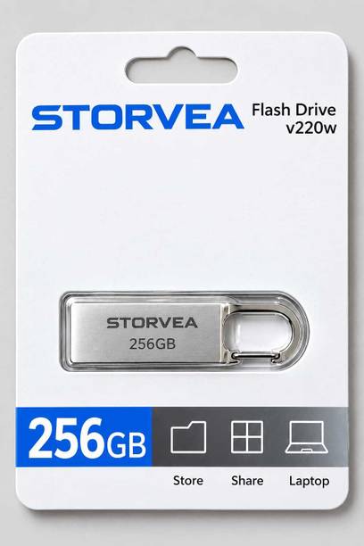 Storvea 256gb pendrive s3 256 GB Pen Drive Compatible with Laptop, Mobile, Tablet, Audio Player, Desktop Computer, Gaming Console USB 3.0, USB 1.1, USB 2.0 Plastic Case