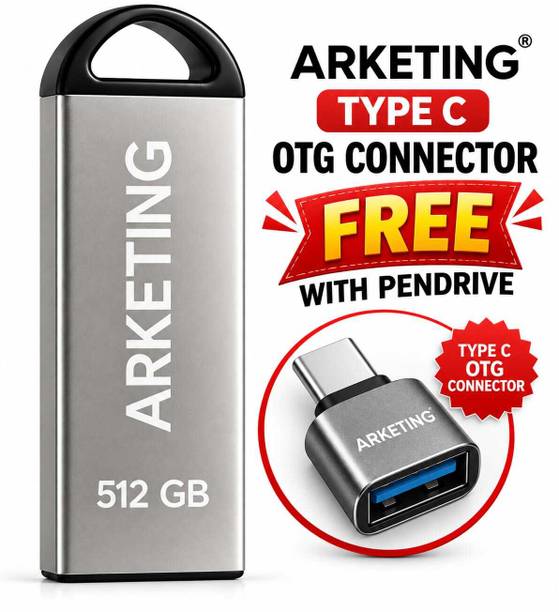 ARKETING w220Q 512 GB Pen Drive Compatible with Audio Player, Desktop Computer, Gaming Console, Laptop, Mobile, Netbook, Tablet, Television USB 3.0 Metal Case