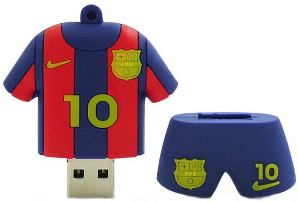 Techbae Barcelona pvc 128 GB Pen Drive Compatible with Laptop, Audio Player, Desktop Computer USB 2.0 Rubber Case