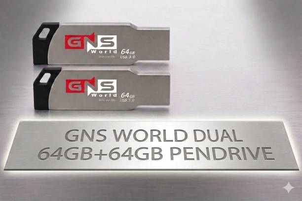 GNS World G55-64GB+64GB 64 GB Pen Drive Compatible with Audio Player, Desktop Computer, Gaming Console, Laptop USB 2.0 Metal Case