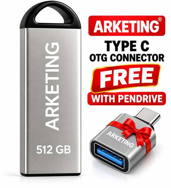 ARKETING TT220Q 512 GB Pen Drive Compatible with Audio Player, Desktop Computer, Gaming Console, Laptop, Mobile, Netbook, Tablet, Television USB 3.0 Metal Case
