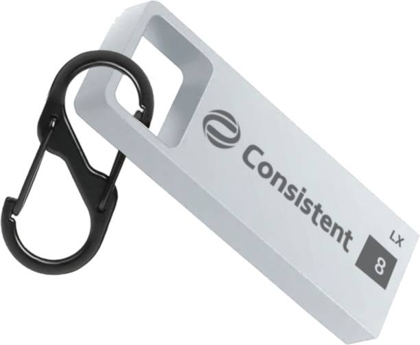 Consistent 8GB Metal Pendrive With Keychain Carabiner, 5 Years Warranty 8 GB Pen Drive
