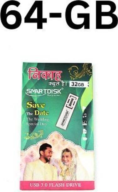 SMART DISK Nikah Special USB 3.0 64 GB Pen Drive Compatible with Laptop, Desktop Computer, Television USB 3.0 Metal Case