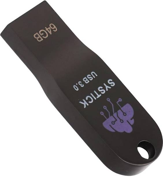 SYSTICK USB Flash Drive3.0 High-Speed Transfer File Between Compatible with ,Android 64 GB Pen Drive Compatible with Audio Player, Desktop Computer, Laptop, Mobile, Television, Tablet, Netbook, Gaming Console USB 3.0 Metal Case