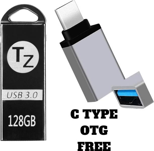 T ZED 128GB PenDrive USB 3.0 128 GB Pen Drive Compatible with Audio Player, Desktop Computer, Laptop, Mobile, Netbook, Tablet USB 3.0, USB 2.0 Metal Case