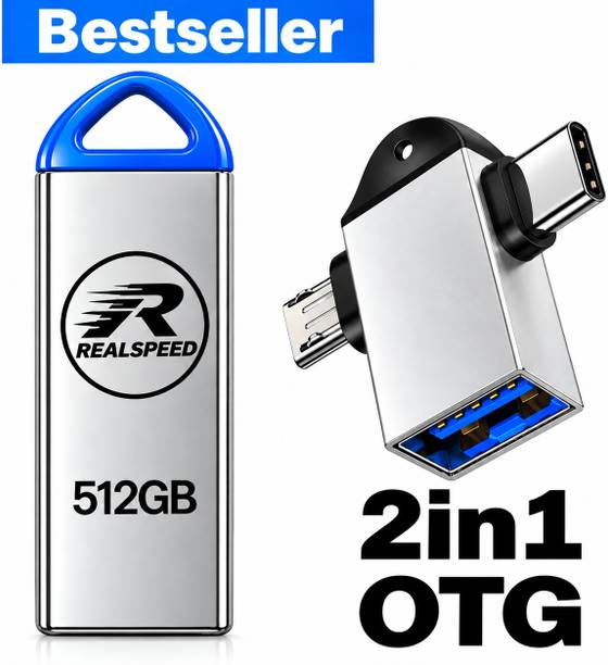 Realspeed RS512G 512 GB Pen Drive Compatible with Audio Player, Desktop Computer, Gaming Console, Laptop, Mobile, Netbook, Tablet USB 2.0, USB 3.0 Metal Case