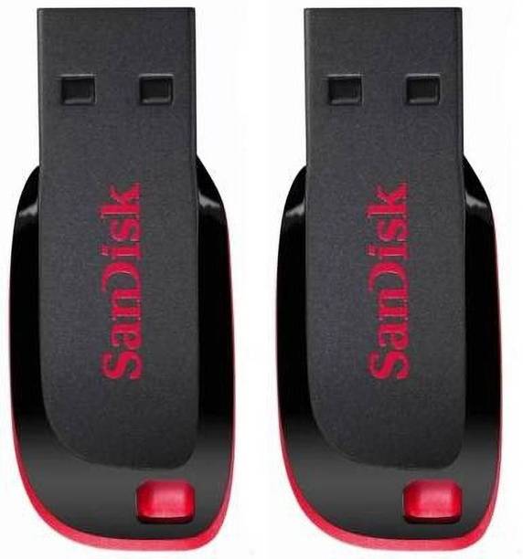 SanDisk Curzer Blade USb Flash Drive 16 GB Pen Drive (Red, Black) PACK OF 2 (16GB) 16 GB Pen Drive Compatible with Desktop Computer, Laptop USB 2.0 Plastic Case