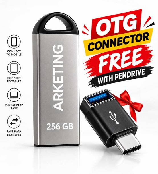 ARKETING ARK-USB256-008 256 GB Pen Drive Compatible with Audio Player, Desktop Computer, Gaming Console, Laptop, Mobile, Netbook, Tablet, Television USB 2.0, USB 3.0 Metal Case
