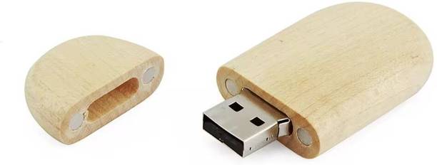 sippytales OVAL WOODEN 32 GB Pen Drive Compatible with Audio Player, Desktop Computer, Television, Laptop USB 2.0 Wood Case