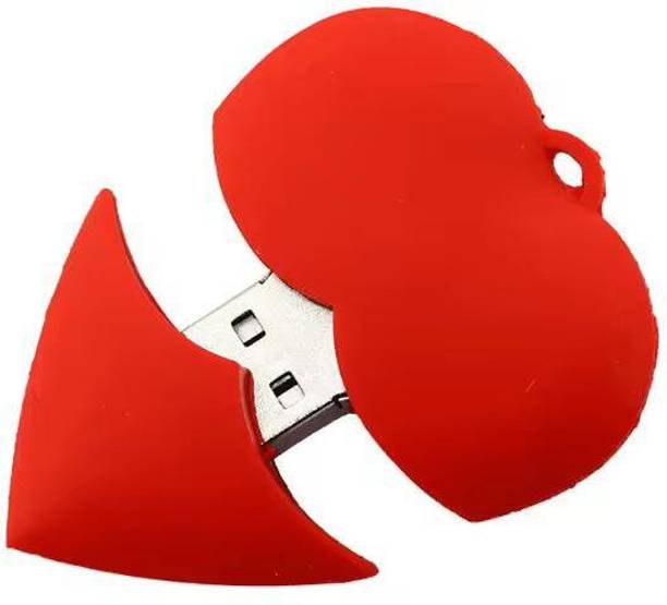 sippytales HEART SHAPE USB FLASH DRIVE 64 GB Pen Drive Compatible with Audio Player, Desktop Computer, Television USB 2.0 Rubber Case
