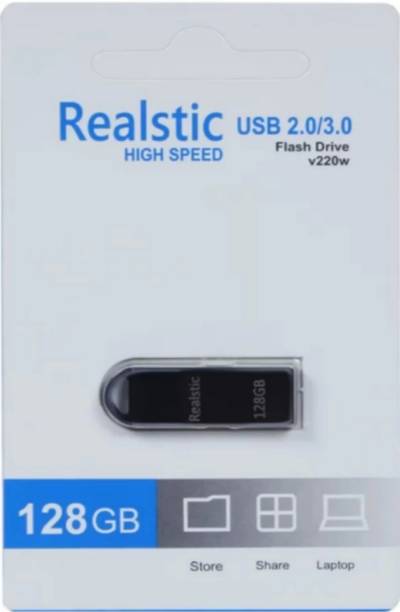 Realstic v220w 2in 128GB High-Speed USB Flash Drive 128 GB Pen Drive Compatible with Desktop Computer, Gaming Console, Television USB 3.0 Metal Case