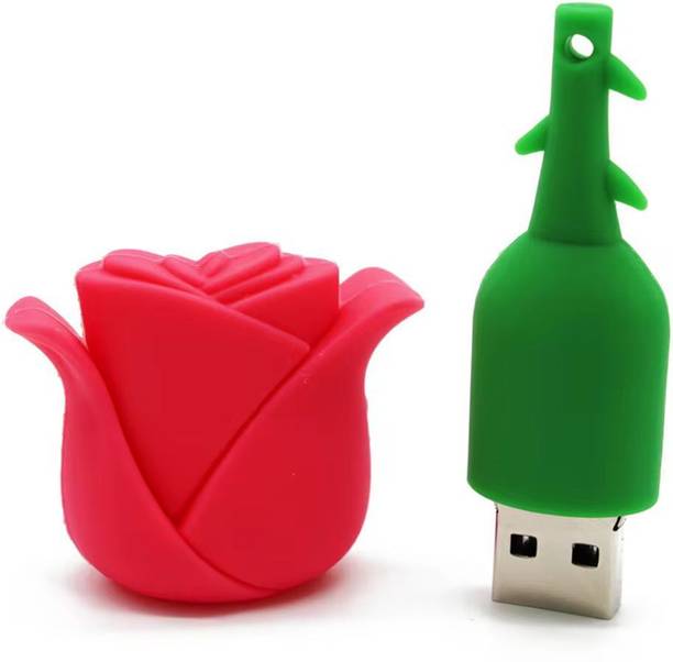 sippytales Premium Rose PVC Rubber Pendrive for Valentines, Gifting 8 GB Pen Drive Compatible with Desktop Computer, Laptop, Television, Audio Player USB 2.0 Rubber Case