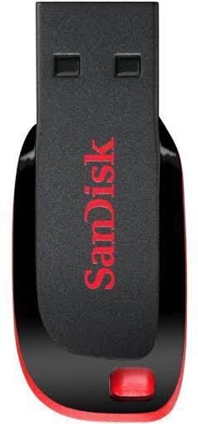 SanDisk Cruzer Blade USB 128 GB Flash Pen Drive 128 GB Pen Drive Compatible with Laptop, Desktop Computer USB 2.0 Plastic Case