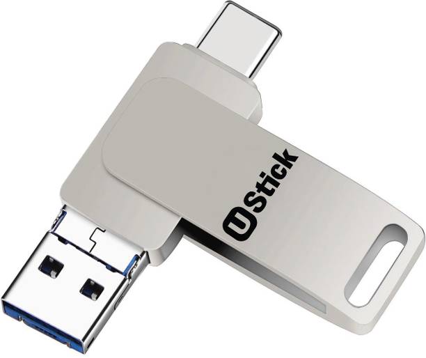 UStick 128 GB 3 in 1 Pen Drive with Micro USB, USB A, Type-C for iOS & Android 128 GB OTG Drive Compatible with Audio Player, Desktop Computer, Gaming Console, Laptop, Mobile, Netbook, Tablet, Television Lightning, USB 1.1, USB 2.0, USB 3.0, USB 3.1, USB 3.2 Metal Case