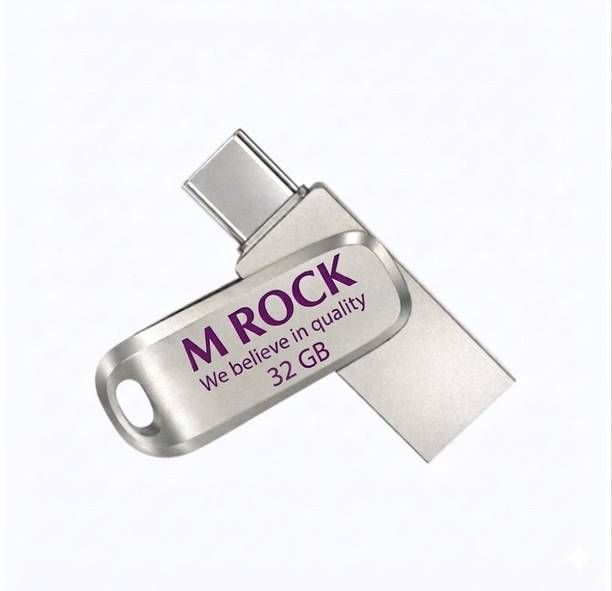 M Rock Ultra Dual Drive Luxe USB Type C Flash Drive. 32 GB OTG Drive Compatible with Mobile USB 3.1 Metal Case