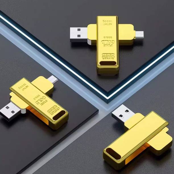 CleverlyGifted Premium Gold Bar Pen Drive 32 GB OTG Drive Compatible with Audio Player, Desktop Computer, Mobile, Laptop, Television USB 2.0 Metal Case