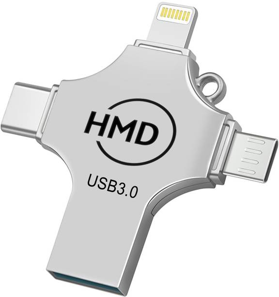 hmd 4 PORT 2 TB PENDRIVE for iOS & Android Compatible with iPhone, iPad, Android, PC 2 TB OTG Drive Compatible with Desktop Computer, Gaming Console, Laptop, Mobile, Netbook USB 3.0, USB 3.1 Metal Case
