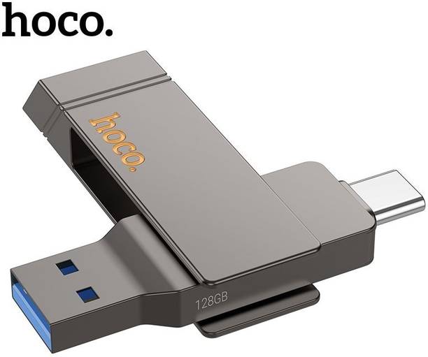 HOCO 128GB Solid State Flash Drive for iPhone USB C ,Laptops, Computer 128 GB OTG Drive Compatible with Desktop Computer, Gaming Console, Laptop, Mobile, Tablet USB 3.0 Metal Case