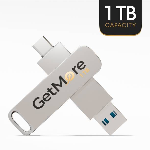 Getmor Mobile and computer storage type-C and usb type-A 1 TB OTG Drive Compatible 1 TB OTG Drive Compatible with Desktop Computer, Laptop, Mobile, Television, Audio Player USB 3.0 Metal Case