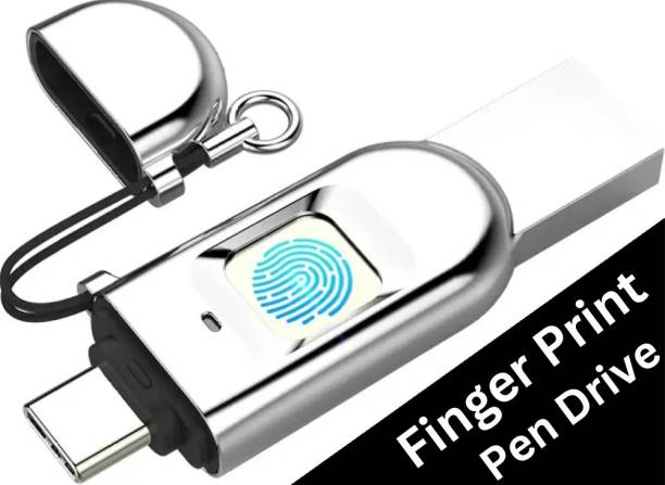 SCALEBEE USB Flash Pen Drive Type-C USB3.0 Dual-Port Metal Fingerprint Encryption U Disk 256 GB OTG Drive