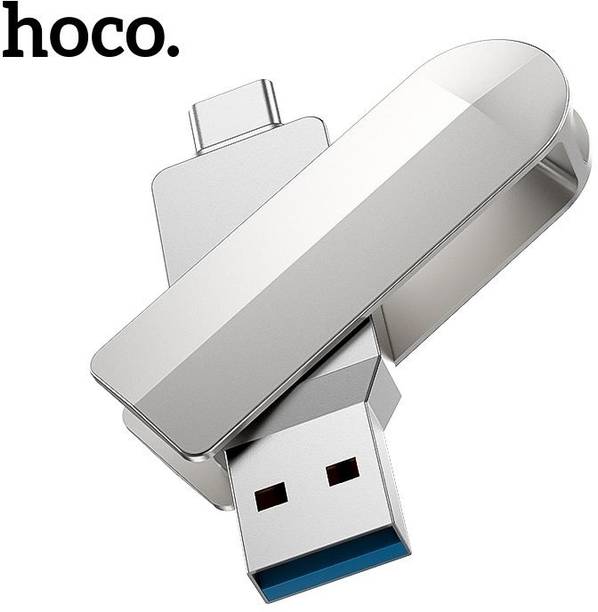 HOCO 2-IN-1 USB 3.0 Metal High-Speed Flash Drive - Type C Pendrive - Mobile OTG 128 GB OTG Drive Compatible with Mobile, Laptop, Tablet, Desktop Computer, Television, Gaming Console USB 3.0 Metal Case