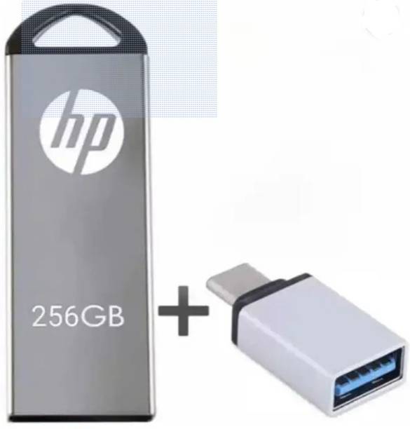 HP usb0.2 256 GB OTG Drive Compatible with Mobile, Laptop, Desktop Computer, Tablet USB 2.0 Metal Case