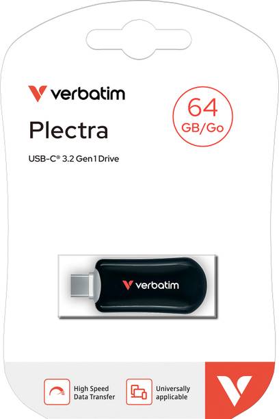 Verbatim Plectra 30224 64 GB OTG Drive Compatible with Audio Player, Desktop Computer, Gaming Console, Laptop, Mobile, Tablet USB 3.2 Plastic Case