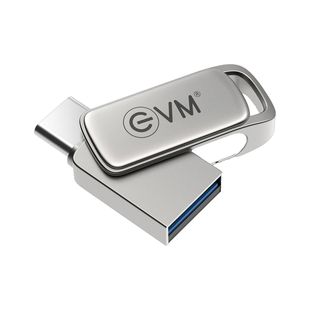 EVM EEPOT/128G 128 GB OTG Drive Compatible with Desktop Computer, Laptop, Mobile, Tablet USB 3.2 Metal Case
