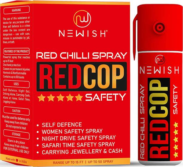 NEWISH Powerful Red Chilli Pepper Spray Self Defence for Women 55 ml |50 Shots Pepper Stream Spray