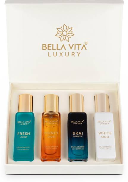 Bella vita organic Luxury Unisex Perfume Gift Set For Men & Women- 4x20 ML Eau de Parfum  -  80 ml