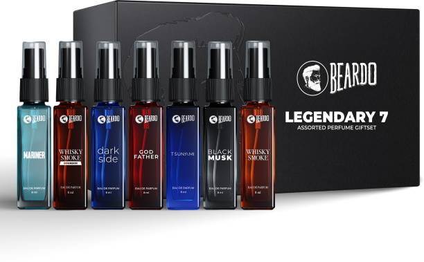 BEARDO Legendary Assorted Perfume Gift Set for Men | Long Lasting Fragrances | 7 x 8 ml Eau de Parfum  -  56 ml