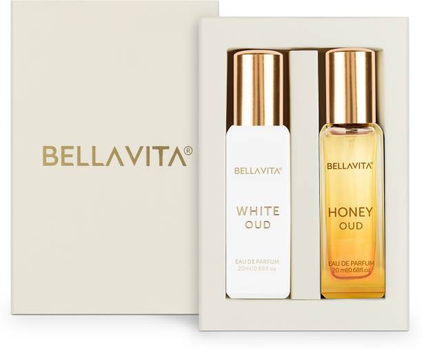 Bella vita organic WHITE OUD perfume & HONEY OUD perfume combo|2X20ML|With Citrus & Woody Notes| Eau de Parfum  -  40 ml