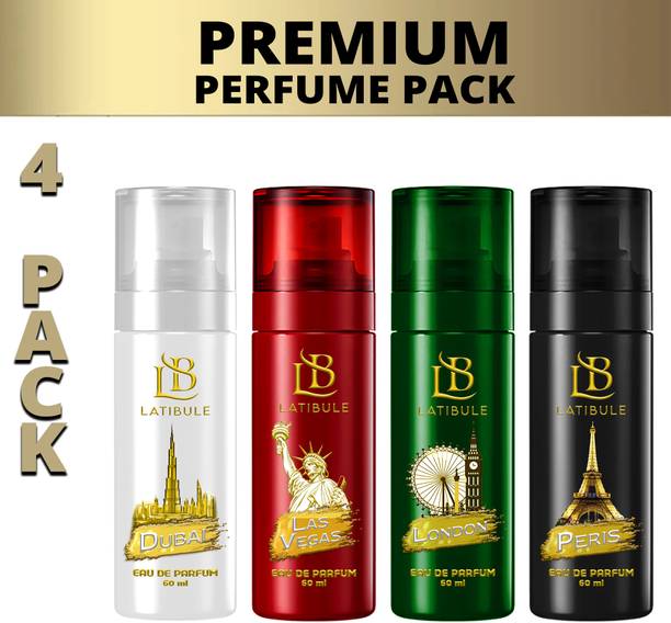 Latibule Super Cool Unisex Lasvegas+Dubai+Peris+London Combo Eau de Parfum  -  240 ml