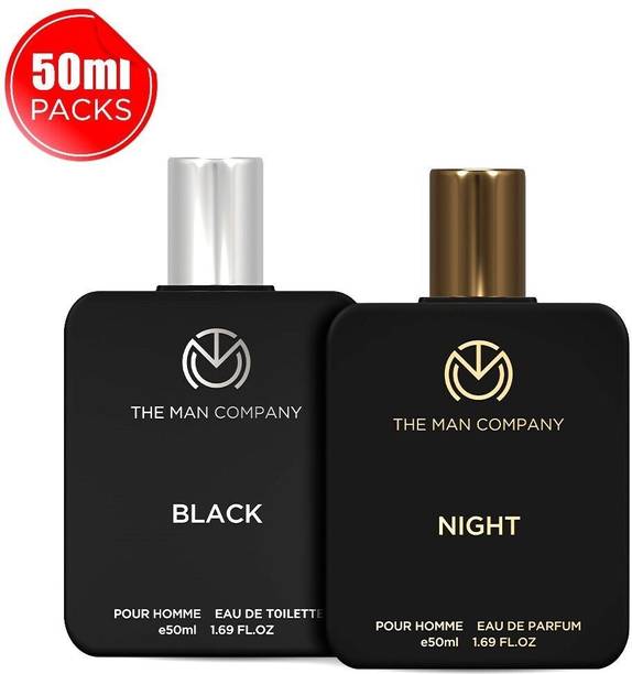 द मैन कंपनी Black EDT & Night EDP Combo | Long-Lasting Fragrance | Party & Date Night Perfume  -  100 ml